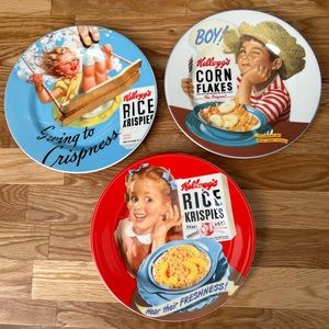 Set of 3 Vintage Kellogg’s Plates.